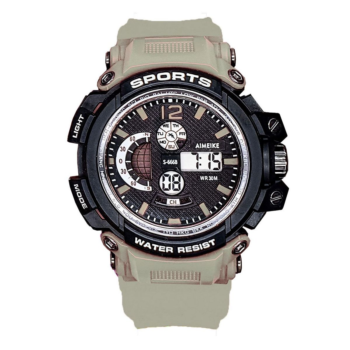 DAYOSHOP - Reloj Digital Luces Resistente Al Agua Calendario  Estuche