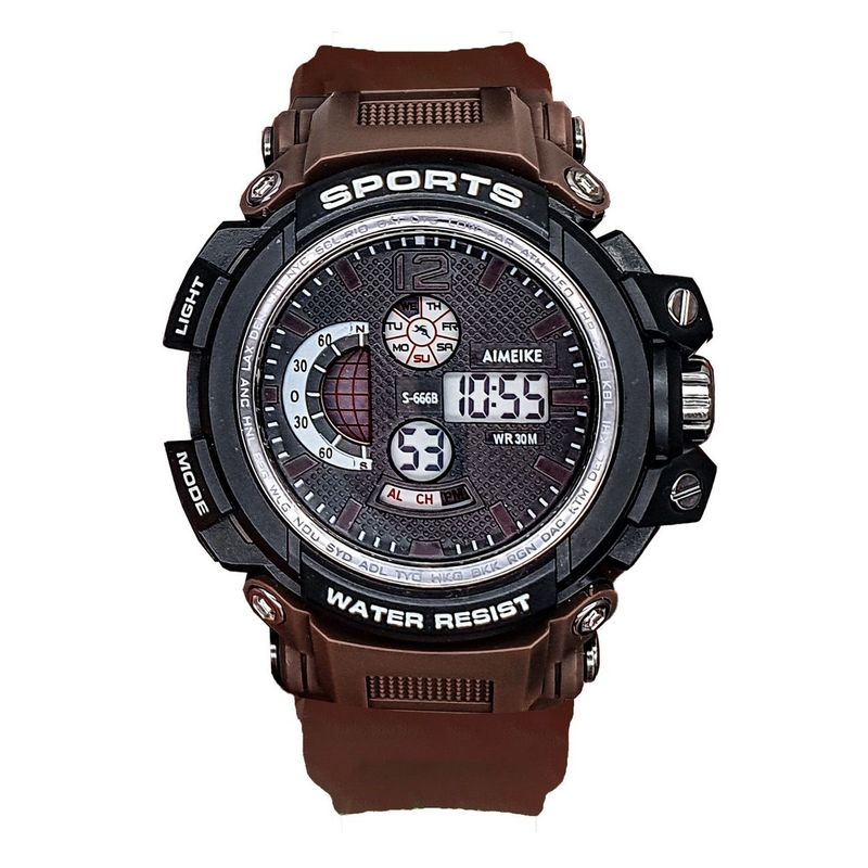 DAYOSHOP - Reloj Digital Luces Resistente Al Agua Calendario  Estuche