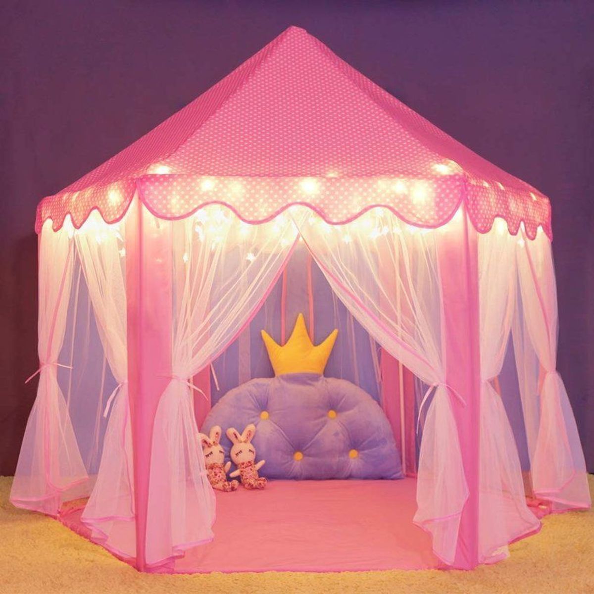 KIDSHOP - Carpa Castillo Infantil luces Para Princesas y Muñecas CCG1