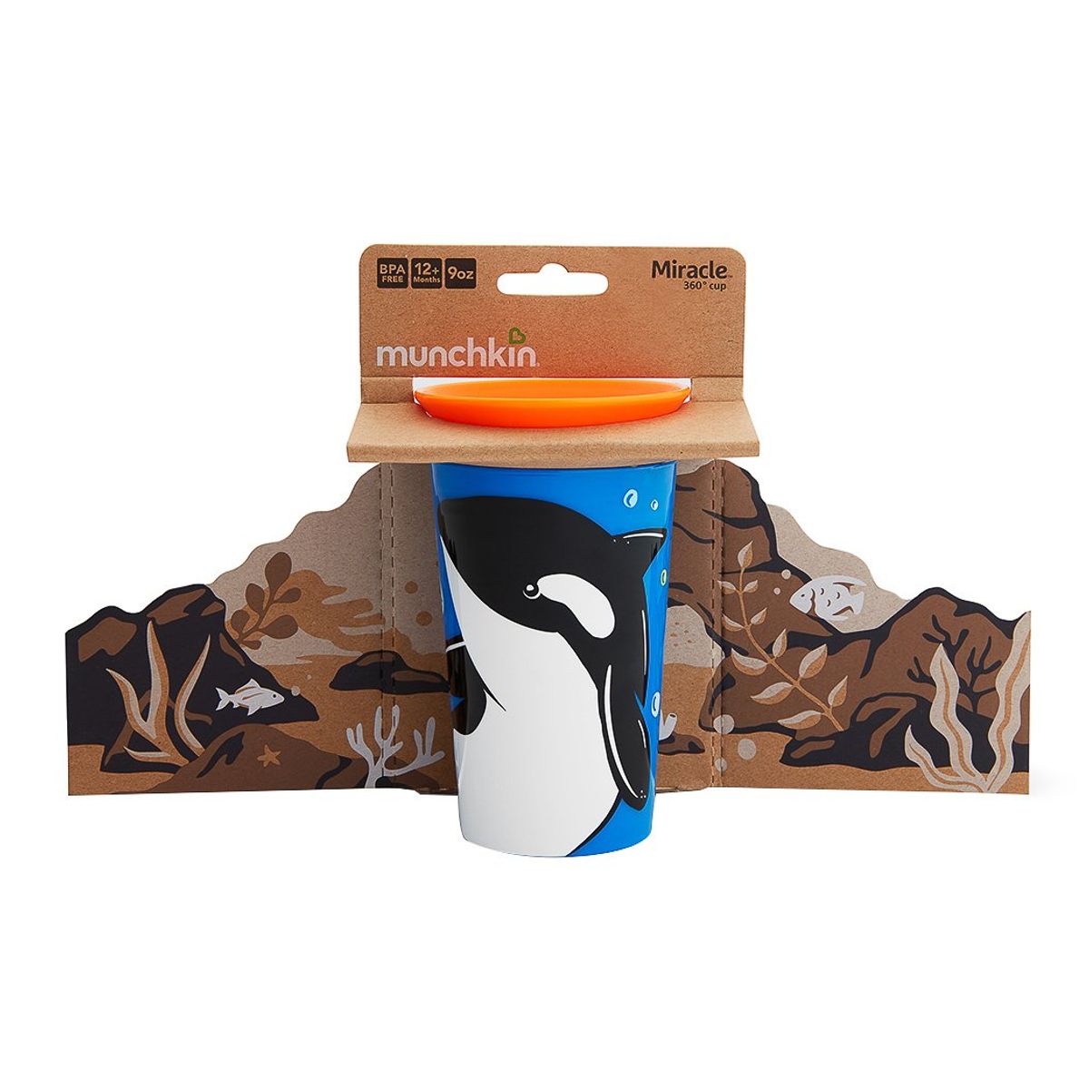 MUNCHKIN - Vaso Entrenador Antiderrame 360° Miracle Cup 9 Oz Orca Munch