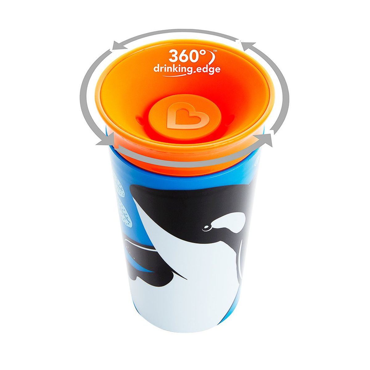 MUNCHKIN - Vaso Entrenador Antiderrame 360° Miracle Cup 9 Oz Orca Munch