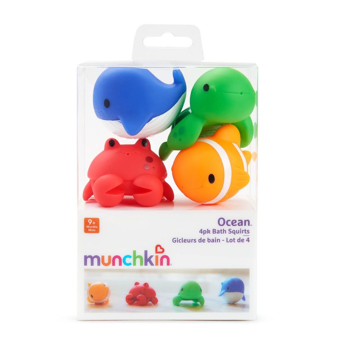 MUNCHKIN - Juguetes para Bebe - 4 Animales Marinos Bañera Bebe Munchkin