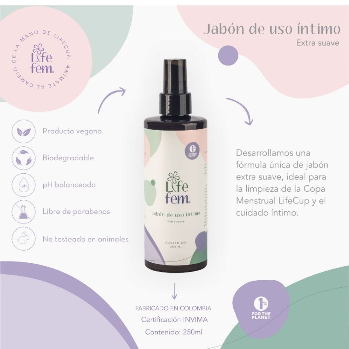 LIFECUP - Jabón Intimo LifeFem