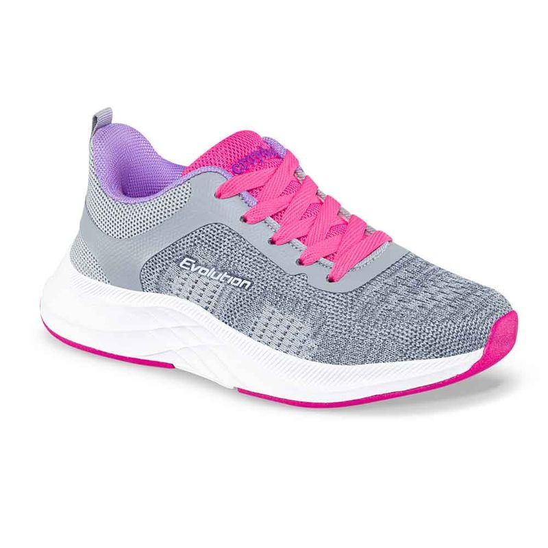 CROYDON - Tenis Running Morlu Gris-Fucsia para Niña Croydon