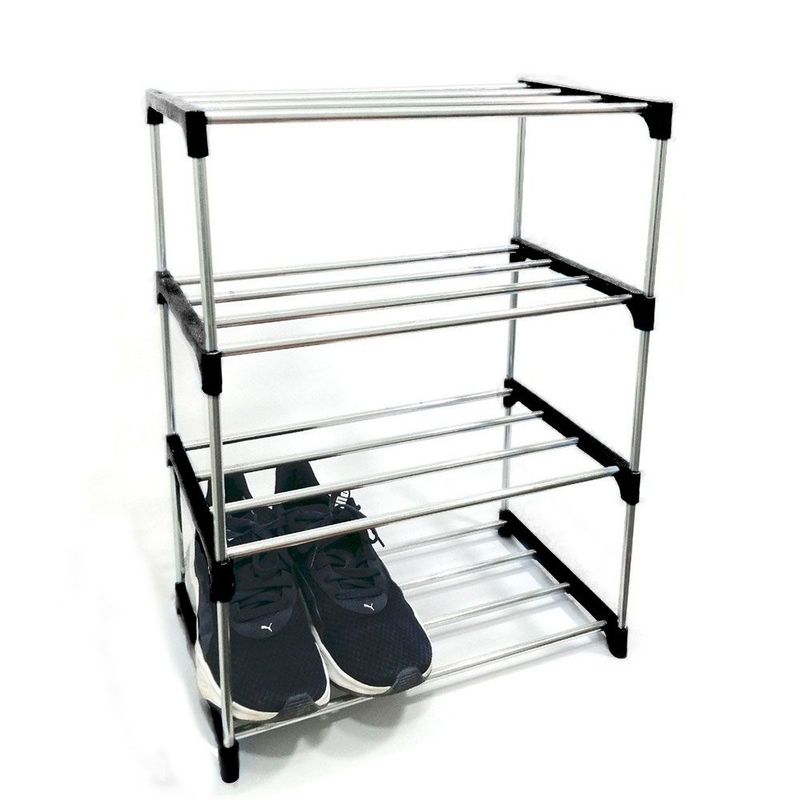 IMPORTADORA MAKA - Zapatera Organizador De Zapatos Metálico 4 Niveles Negro