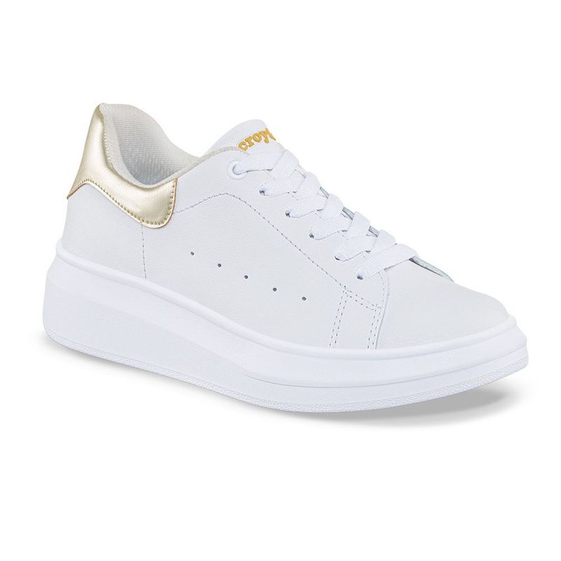 CROYDON - Tenis Urbanos Ailen Blanco-Oro para Mujer Croydon