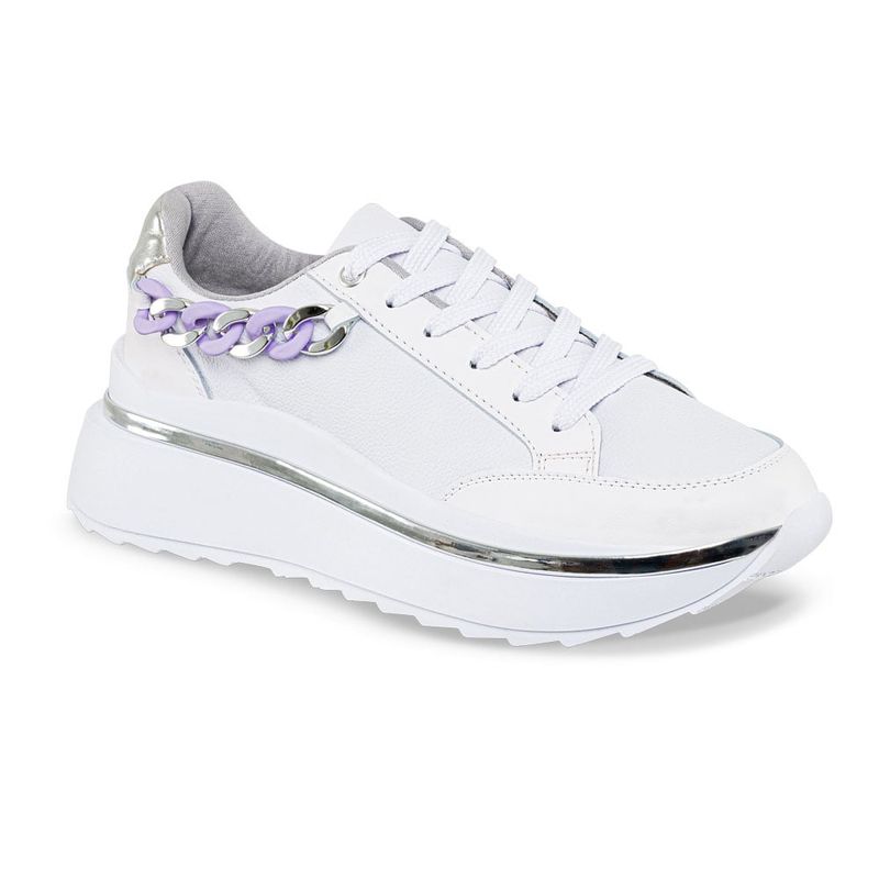 CROYDON - Tenis Urbanos Viviana Blanco-Lila para Mujer Croydon