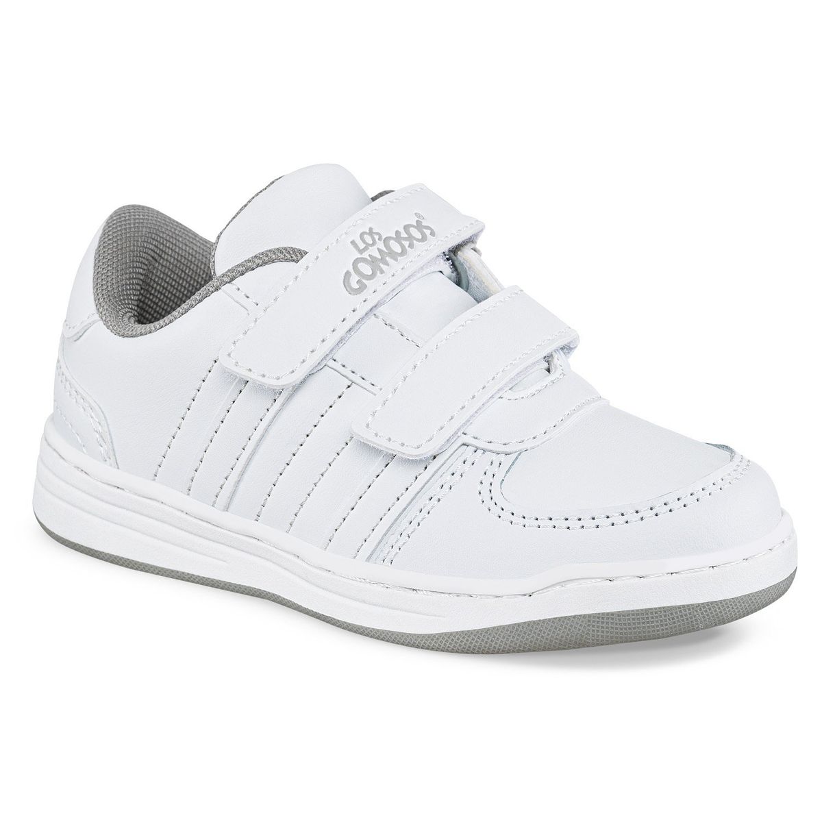 LOS GOMOSOS - Tenis Colegio Bob Velcro New Gris Los Gomosos Niño y Niña