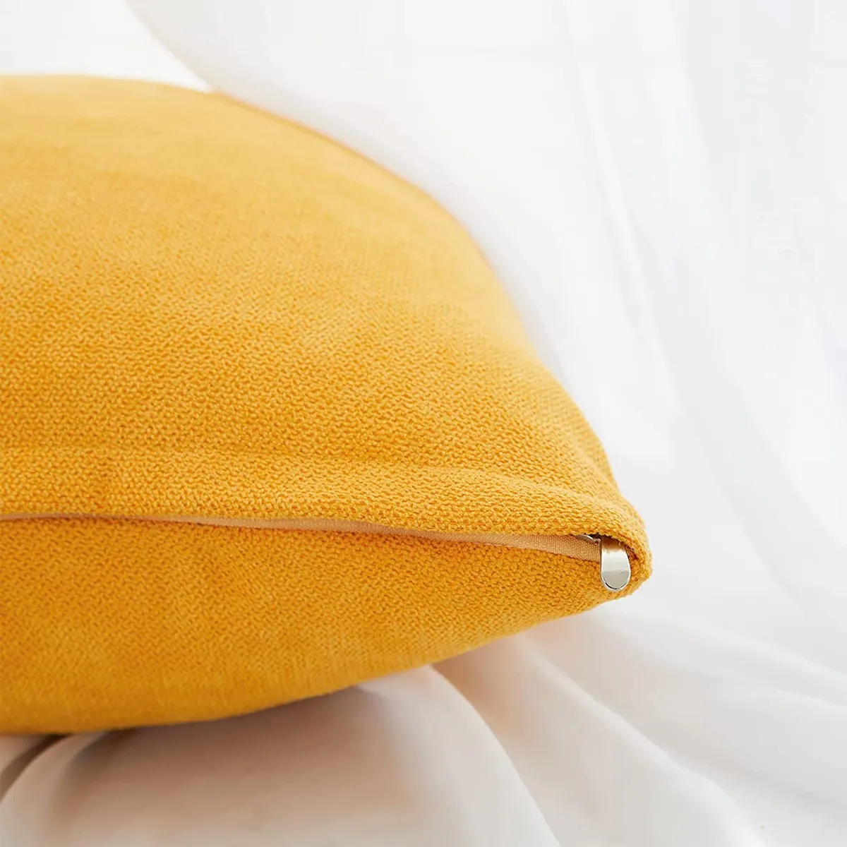 BANZAY - Cojin Decorativo Cuadrado En Tela - Amarillo