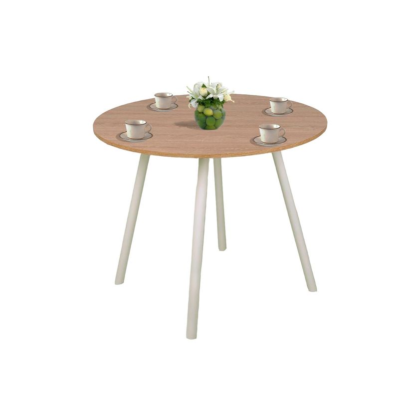 DKO DESIGN - Mesa de Comedor Moderna para 4 personas en Melamina Redonda DKO Design