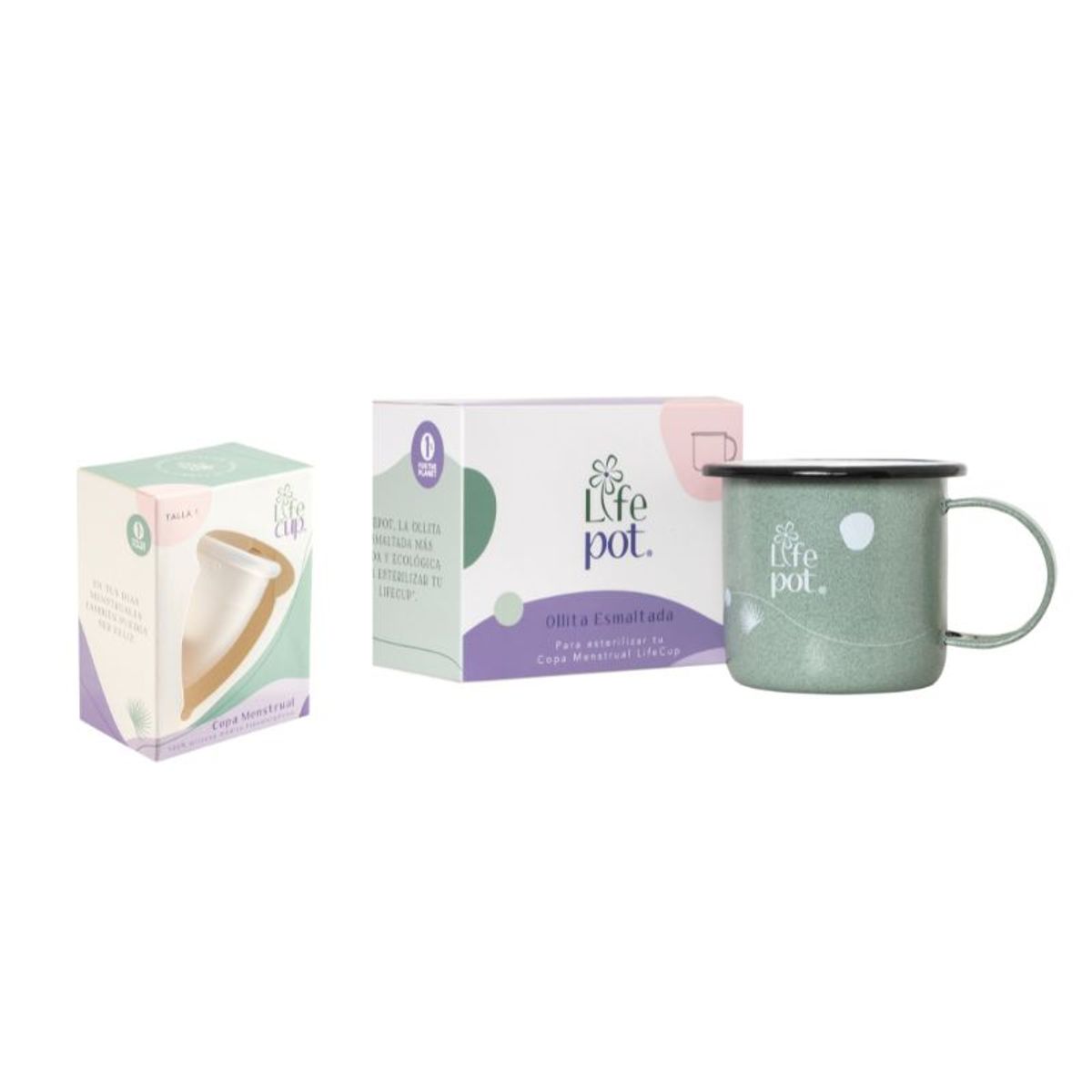 LIFECUP - Kit Esencial Copa Menstrual Lila  Ollita 2