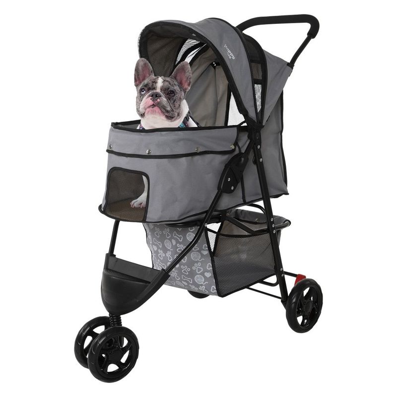 BIUM - Coche Para Mascotas Happy Paws Gris - Coche de paseo