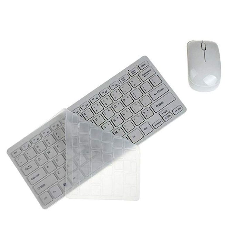 GENERICO - Combo  MINI Teclado Inalámbrico + Mouse Tipo Mac Con Protector negro