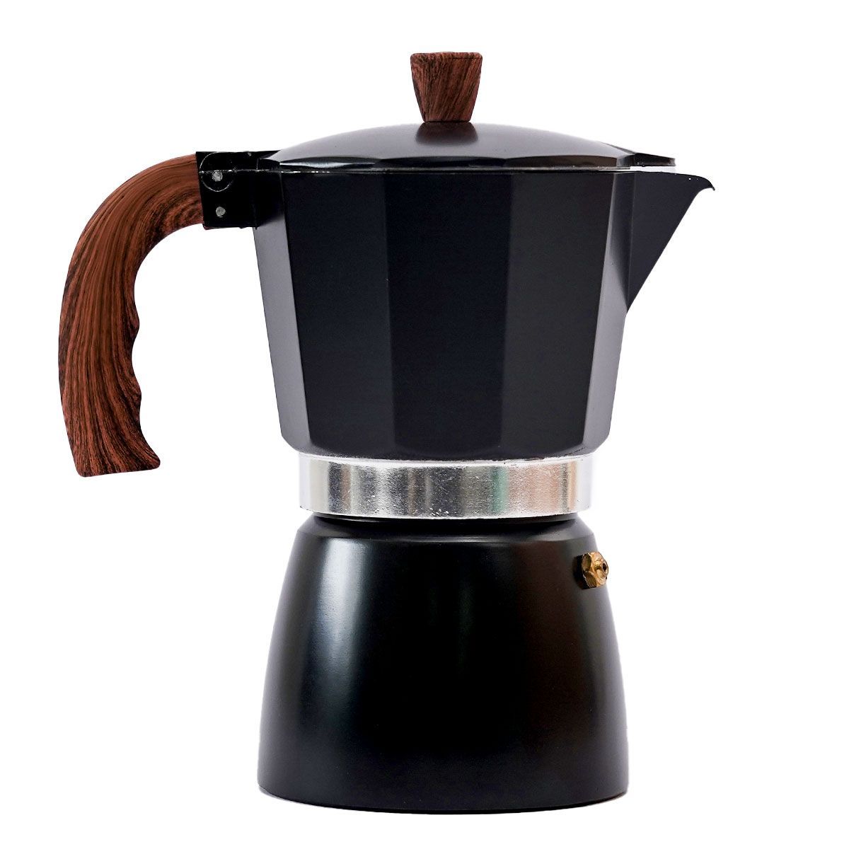 GENERICO - Moka - Cafetera Italiana Moka 3 tazas 150 ml Negra
