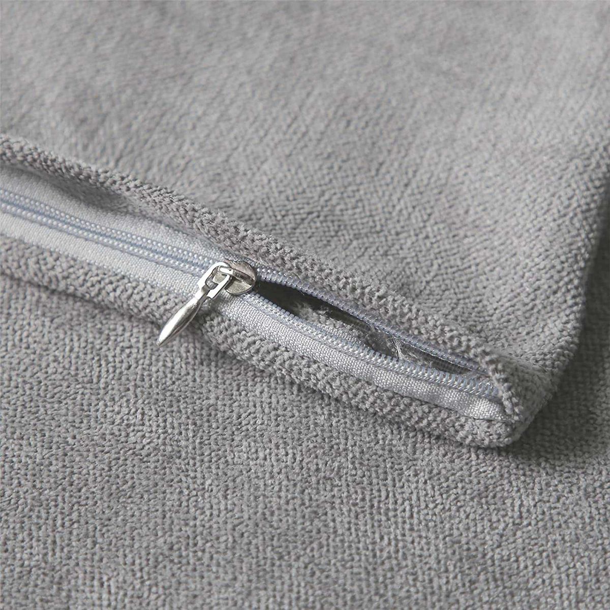 BANZAY - Cojin Decorativo Cuadrado En Tela - Gris Claro
