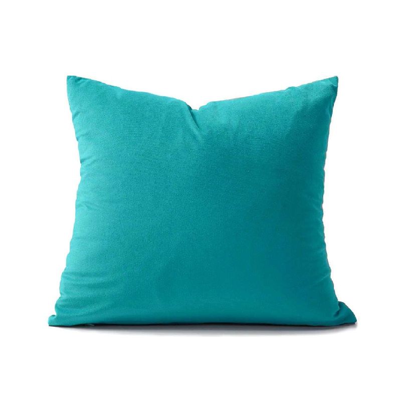 BANZAY - Cojin Decorativo Cuadrado En Tela - Turquesa