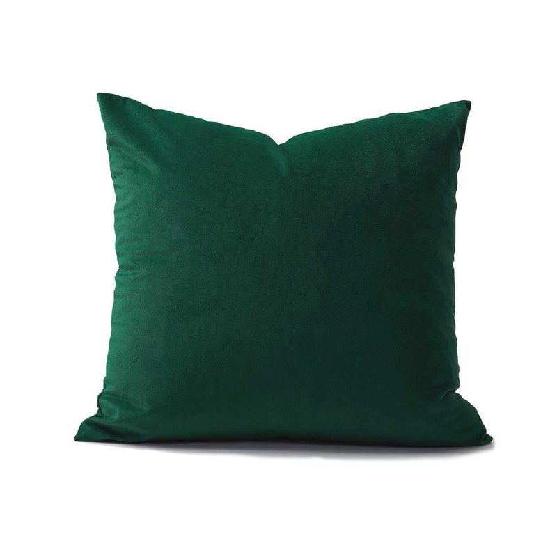 BANZAY - Cojin Decorativo Cuadrado En Tela - Verde Esmeralda