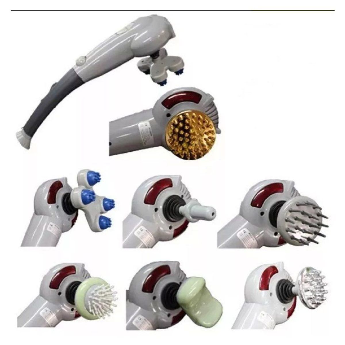 ZHOPI CO - Masajeador Electrico Magic Massager 8 En 1 Vibración Y Calefacción