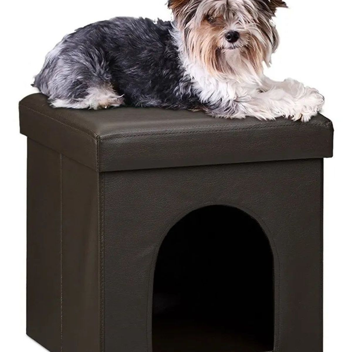 BANZAY - Casa Puff Cubo Mascotas Pequeñas - Café