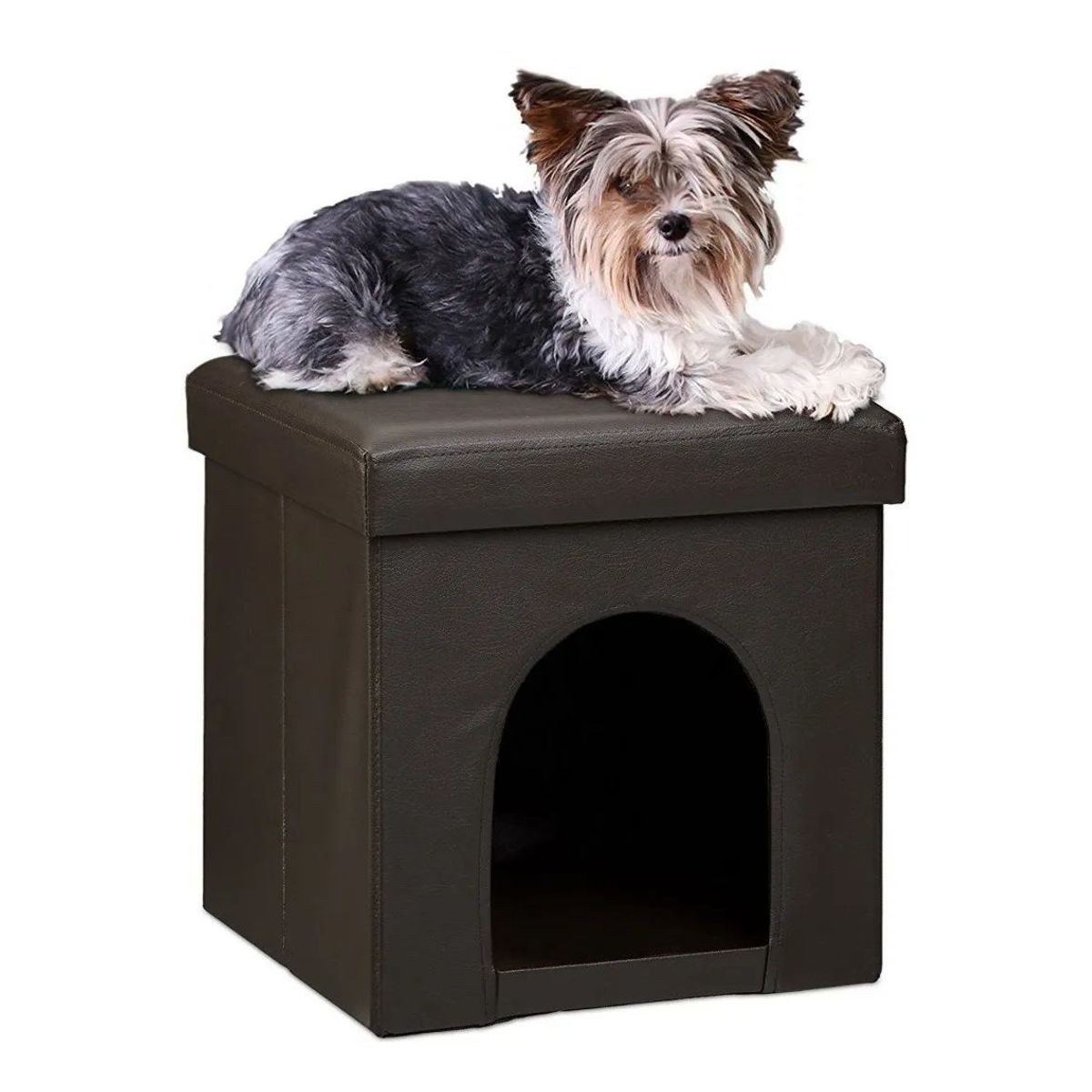 BANZAY - Casa Puff Cubo Mascotas Pequeñas - Café