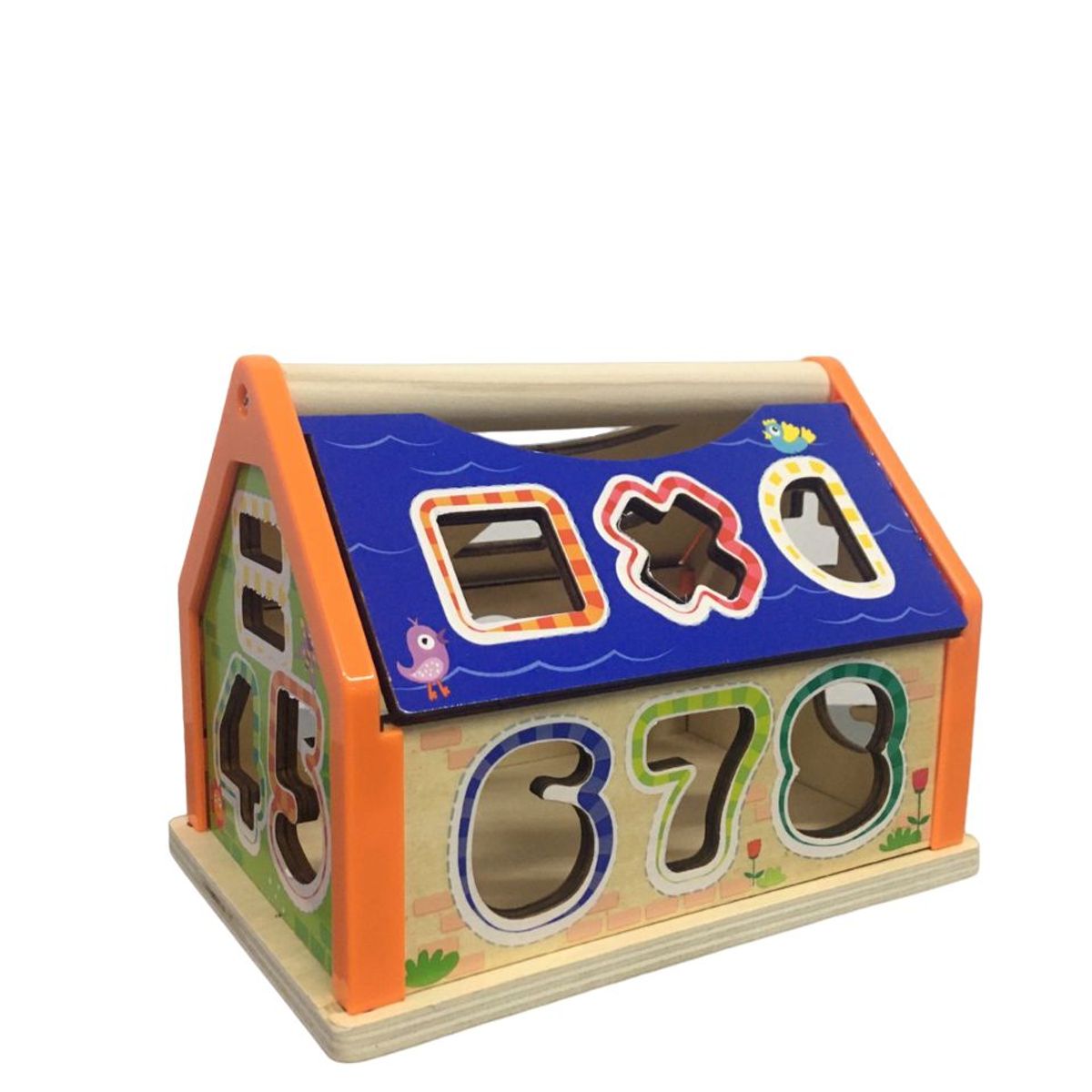 JUGUETERIA EXPRESS - Casa juego didáctico encajable madera letras números figuras