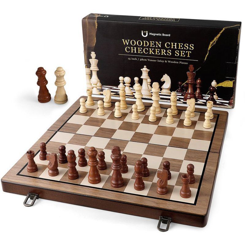 GENERICO - Juego magnetico de ajedrez en madera 40cm