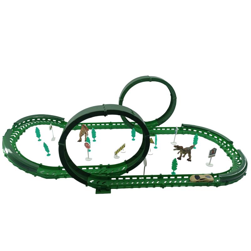 JUGUETERIA EXPRESS - Pista De Carros Dinosaurio Dos Giros Con Accesorios