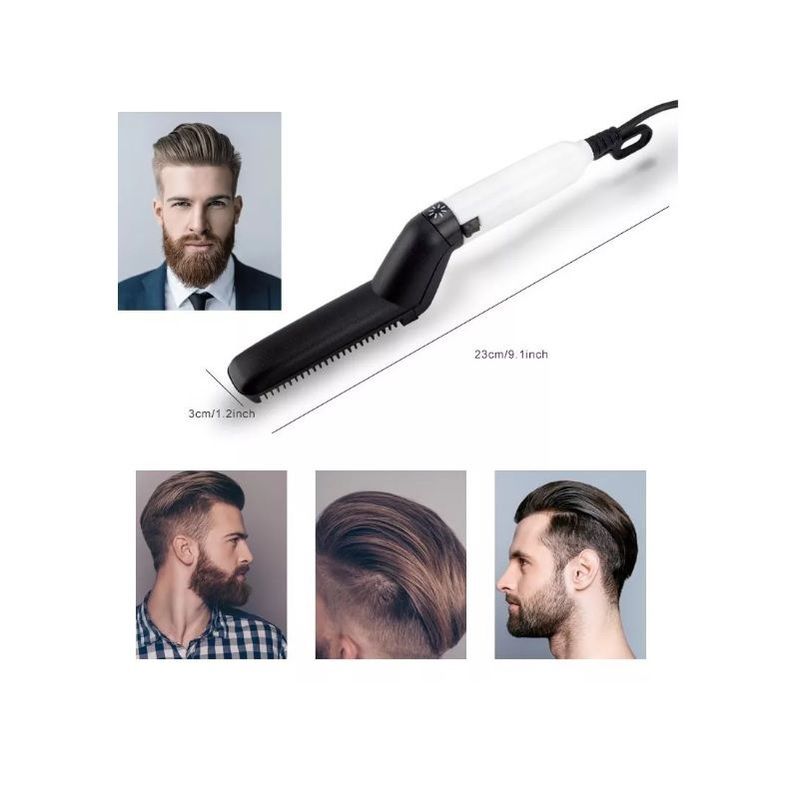 GENERICO - Plancha cepillo para hombre alisa  barba y cabello