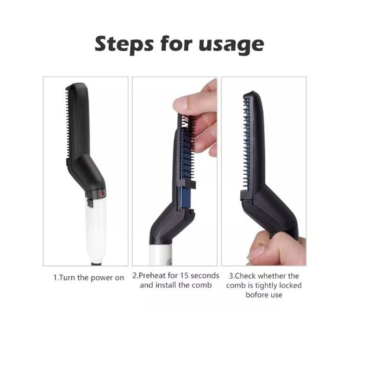 GENERICO - Plancha cepillo para hombre alisa  barba y cabello