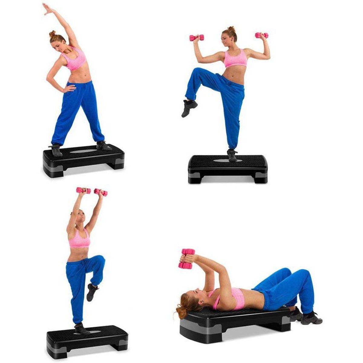 GENERICO - Banco step escalón aeróbicos yoga 2 niveles gym-ejercicios.