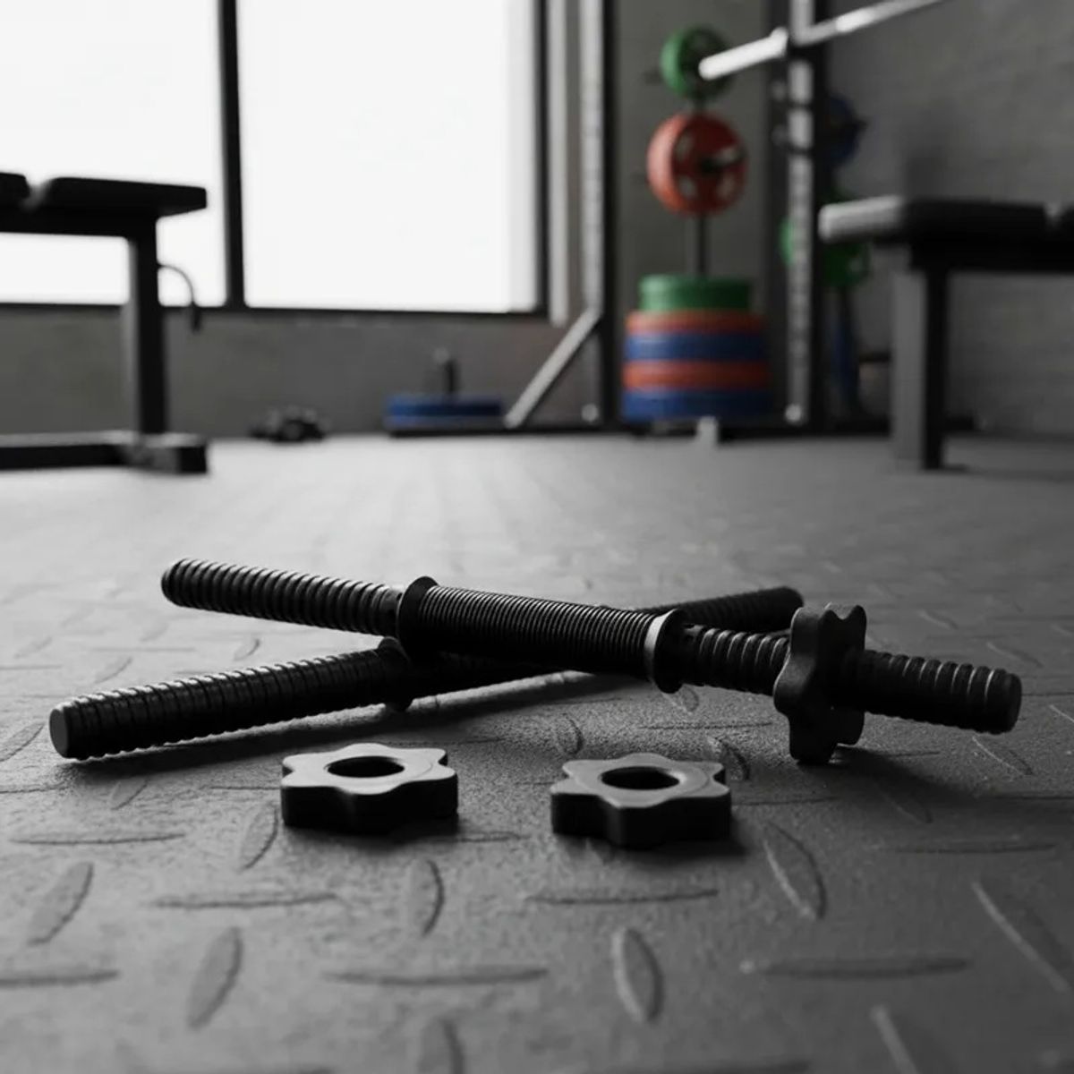 GENERICO - barras mancuerna para discos x 2