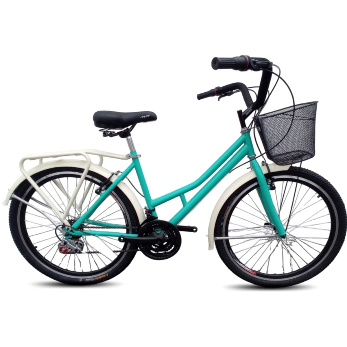 ATILA - Bicicleta playera Rin 26 18 cambios verde menta