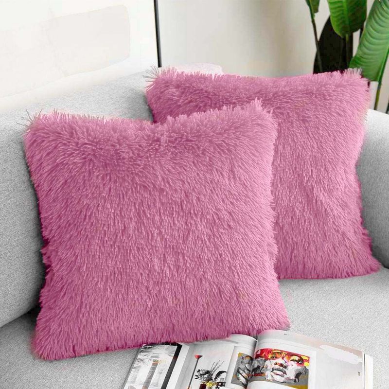 LENCICOL - Cojín Afelpado Rosado 50cm50cm