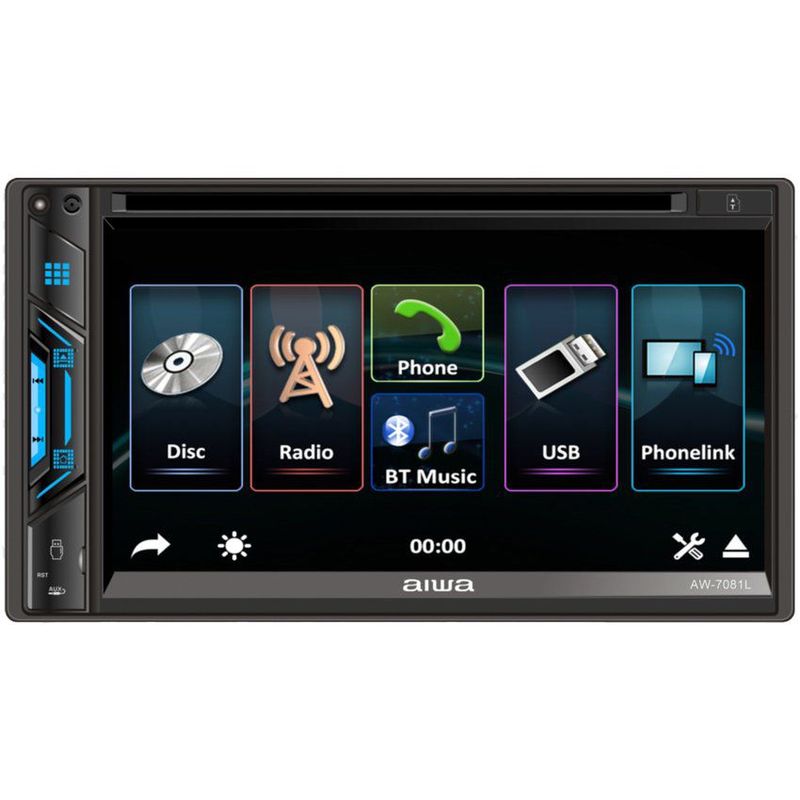 AIWA - Radio Carro DVD Carplay Android Auto Pantalla Bluetooth Aiwa AW-7081L