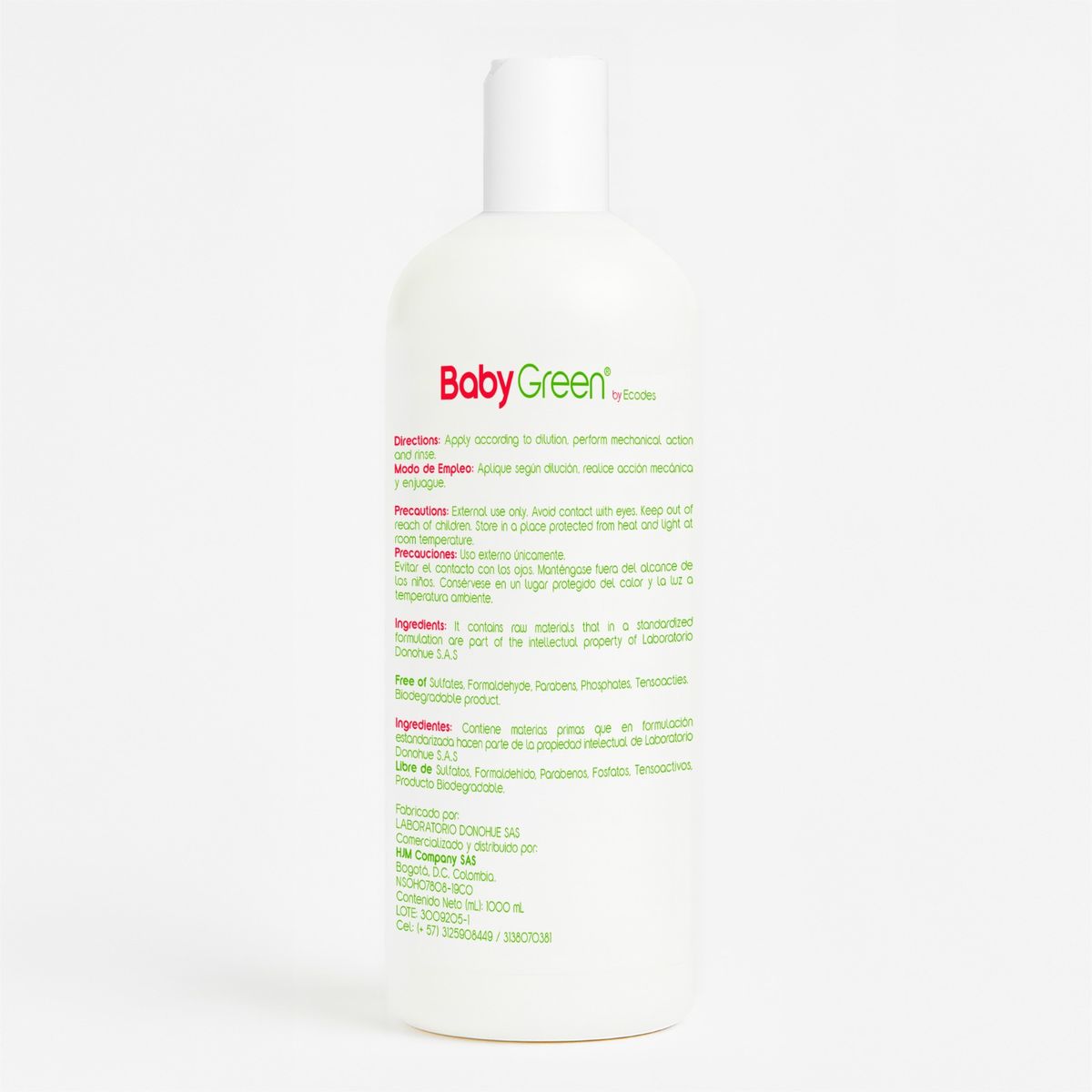 BABYGREEN - Jabón para teteros babygreen litro