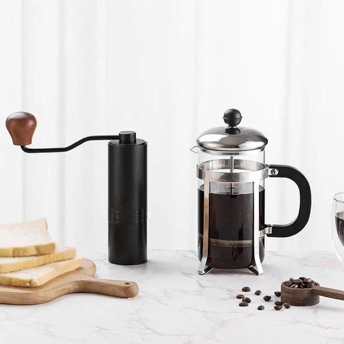 GENERICO - Cafetera Prensa Francesa 600ml En Vidrio - Color Plata