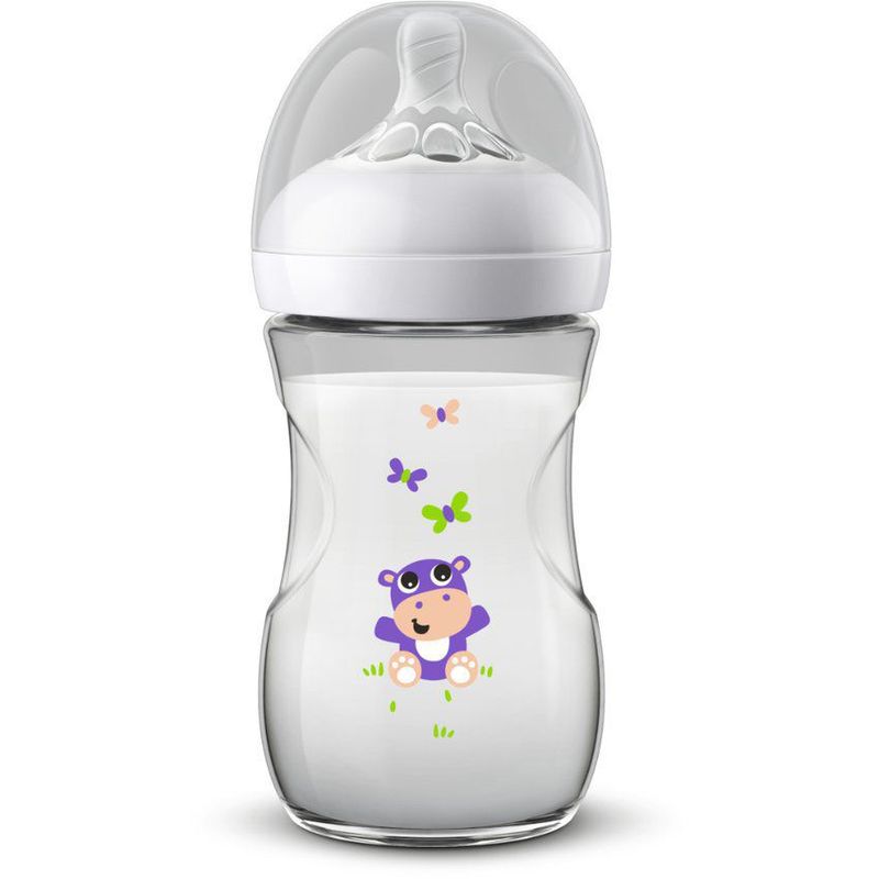 AVENT - Tetero natural 2.0 de 9 onzas hipopótamo avent
