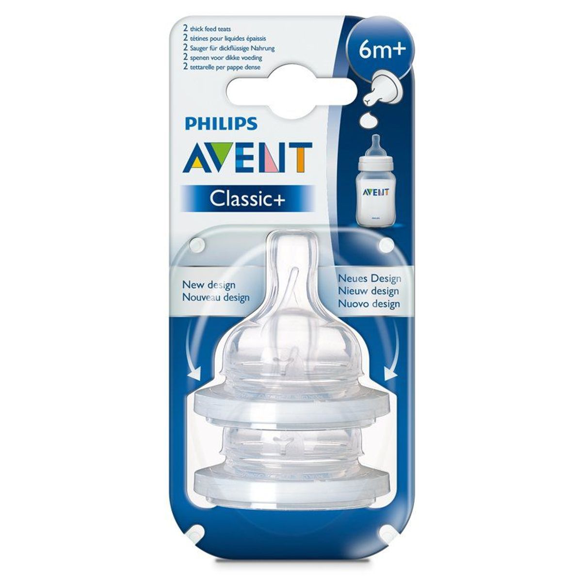 AVENT - Tetinas Avent 6m+ Flujo Espeso x2 SCF63627