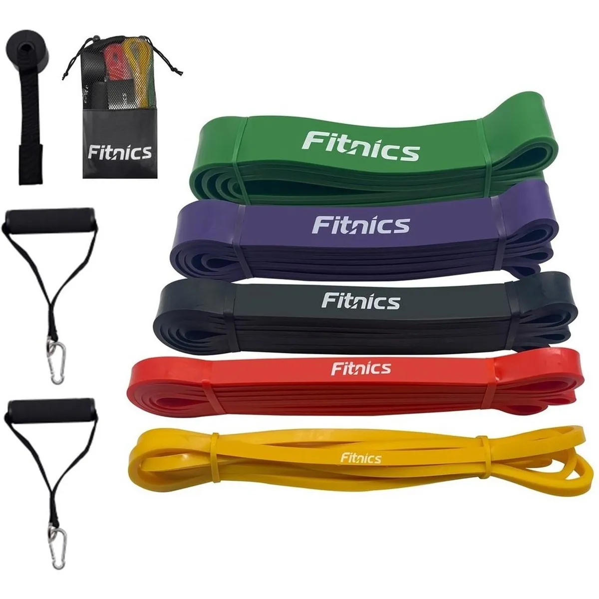 FITNICS - Bandas Elasticas Resistencia Poder Fitnics Set 5 +accesorios