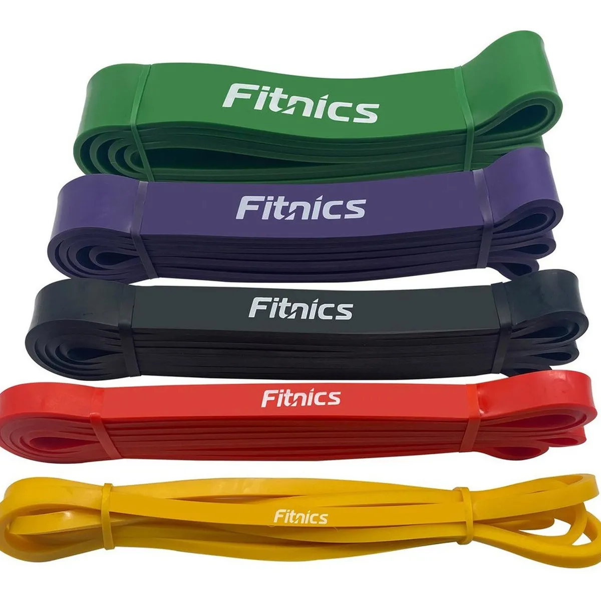FITNICS - Bandas Elasticas Resistencia Poder Fitnics Set 5 Latex+bolsa