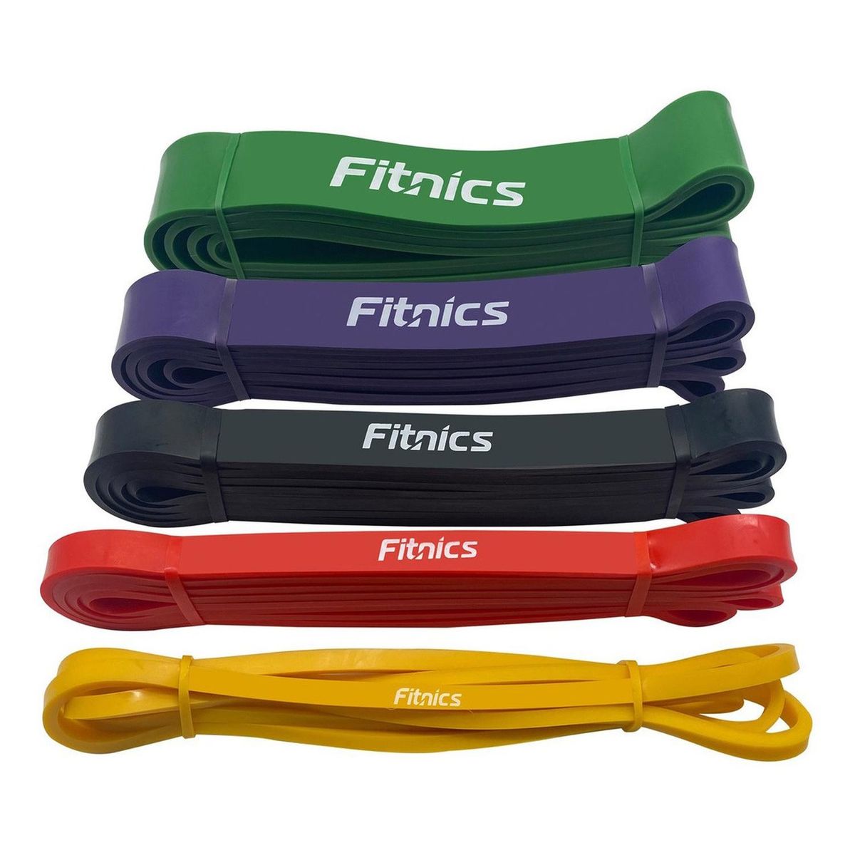 FITNICS - Bandas Elasticas Resistencia Poder Fitnics Set 5 Latex+bolsa