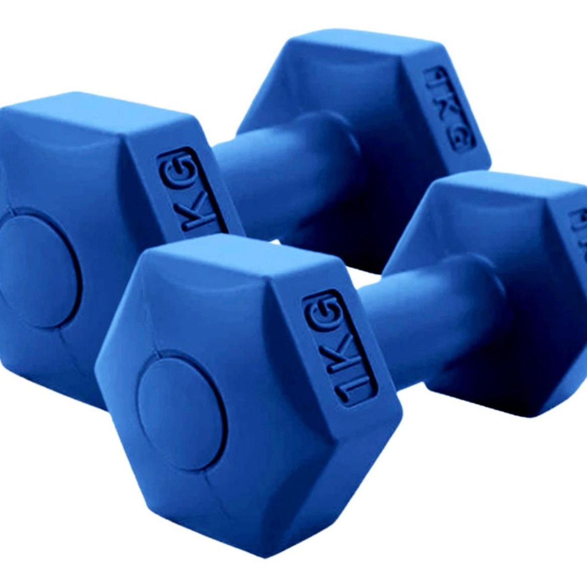 FITNICS - Mancuernas Pesas 1kg C/una 2kg Total Pvc Cementada Set X 2