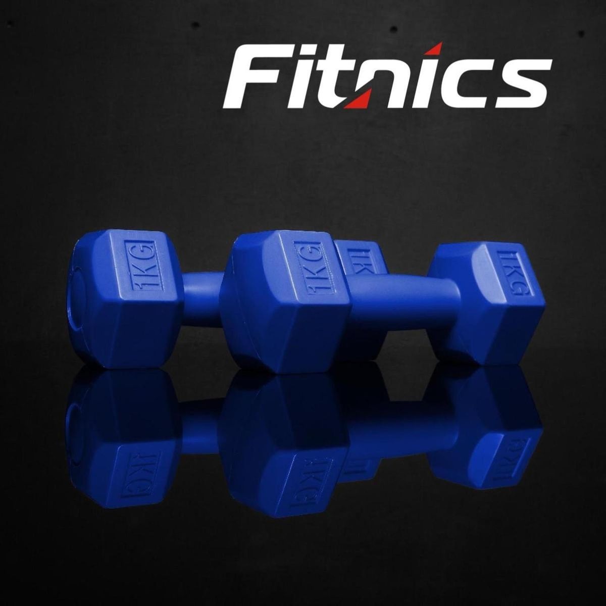 FITNICS - Mancuernas Pesas 1kg C/una 2kg Total Pvc Cementada Set X 2