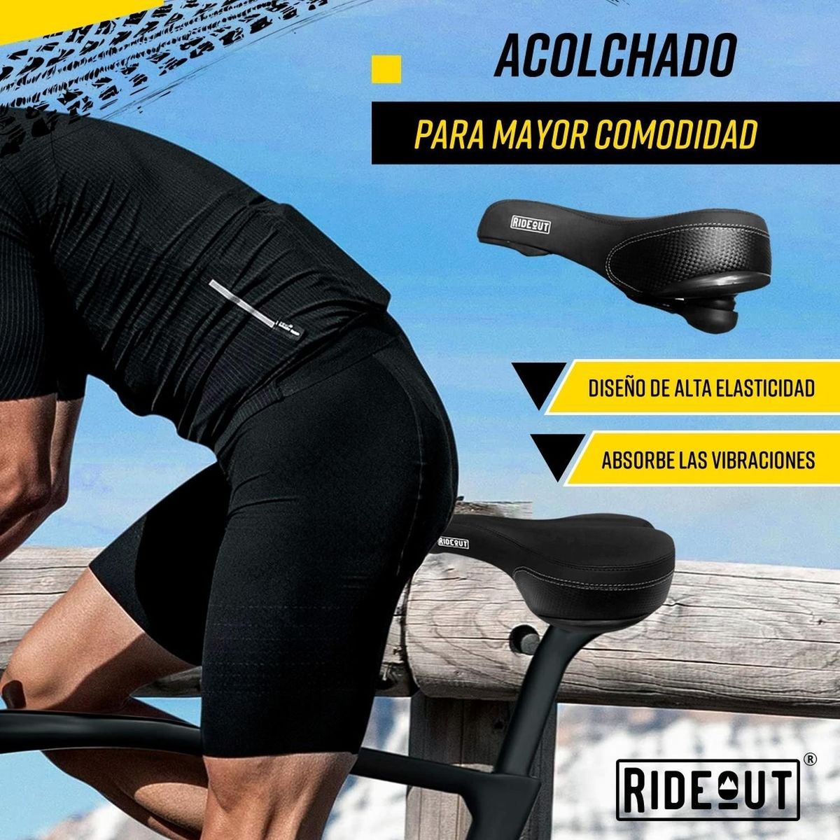 FLYROCK - Silla Sillin Bicicleta Flyrock Acolchado Comodo Mujer Hombre