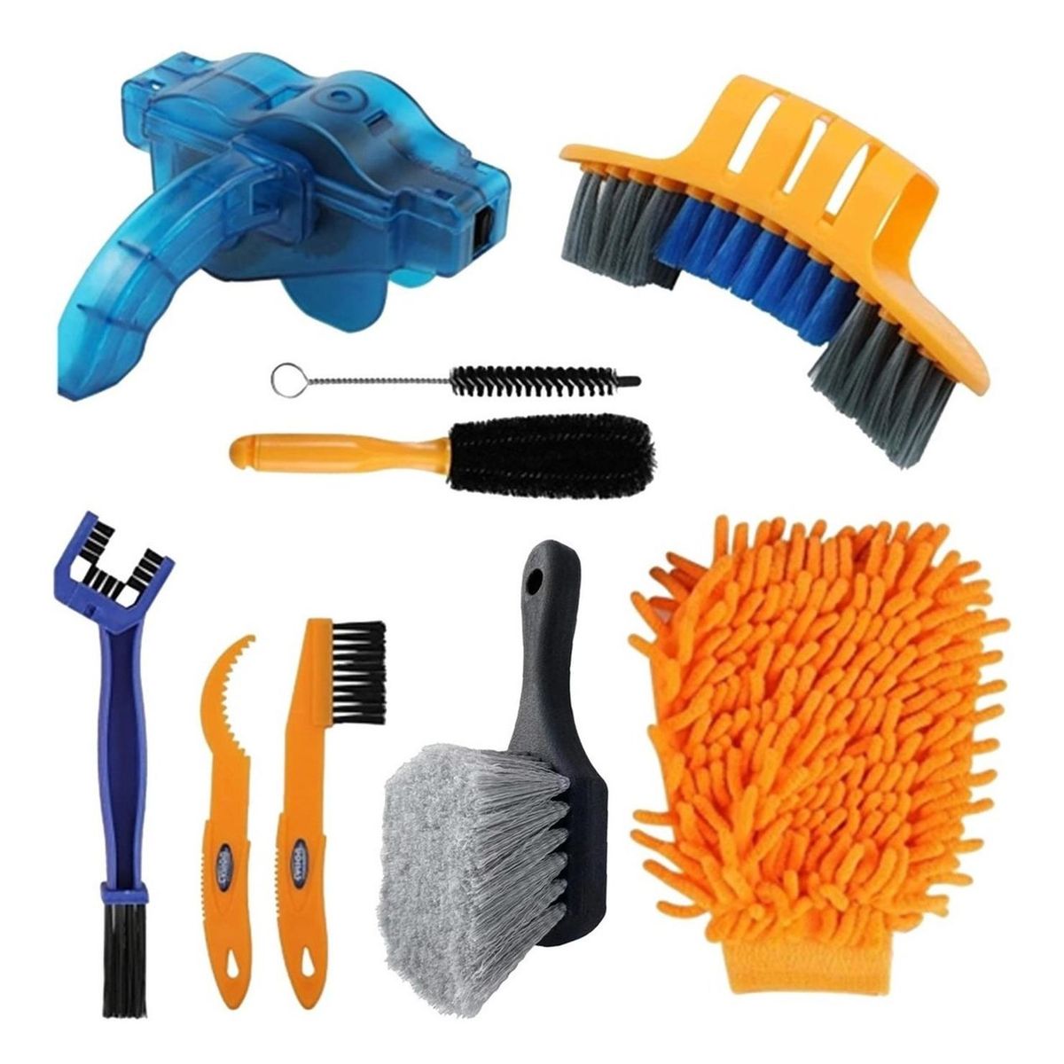 REMUVER - Limpieza Bicicleta Kit 9 Piezas Cepillo Polvo +limpia Cadena-