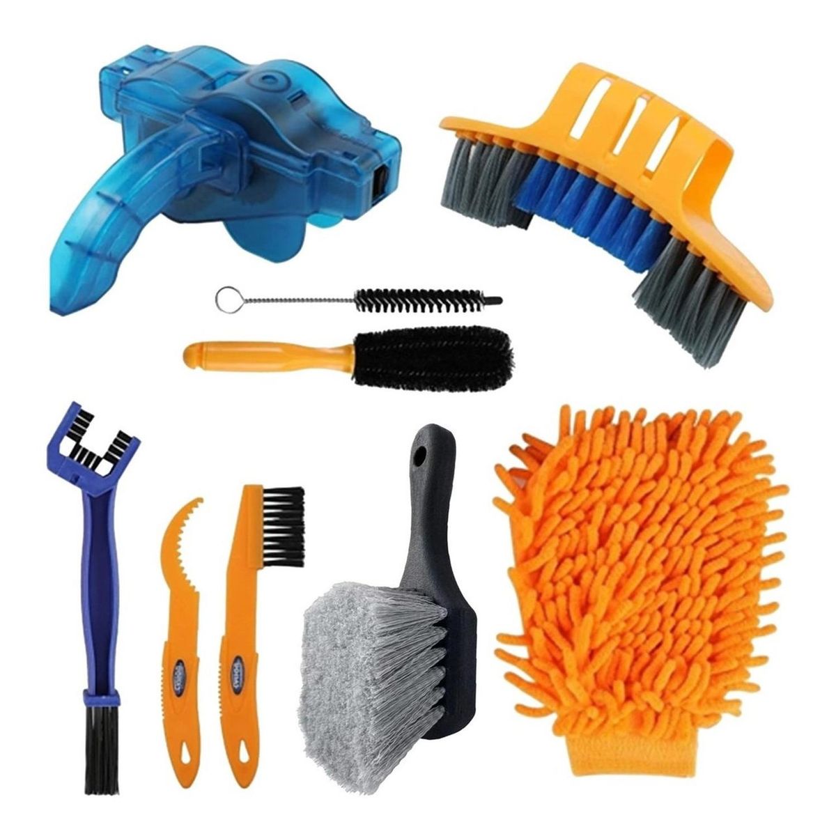 REMUVER - Limpieza Bicicleta Kit 9 Piezas Cepillo Polvo +limpia Cadena-