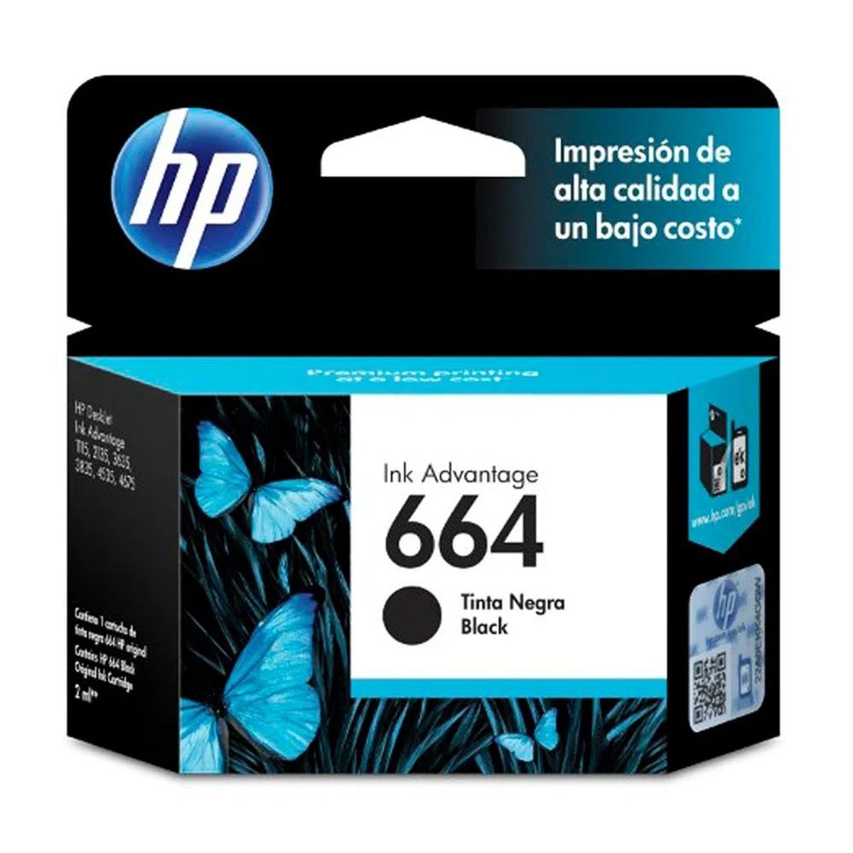 HP - Cartucho de tinta HP 664 negra Original (F6V29AL)