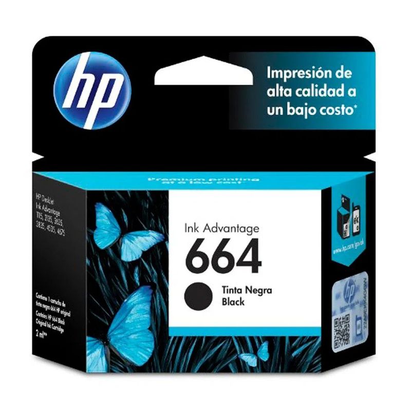 HP - Cartucho de tinta HP 664 negra Original (F6V29AL)