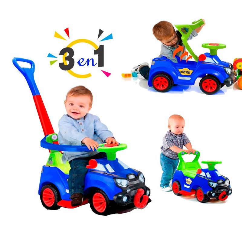 BOY TOYS - Carro Paseador Montable 3 En 1 Niños Bebe