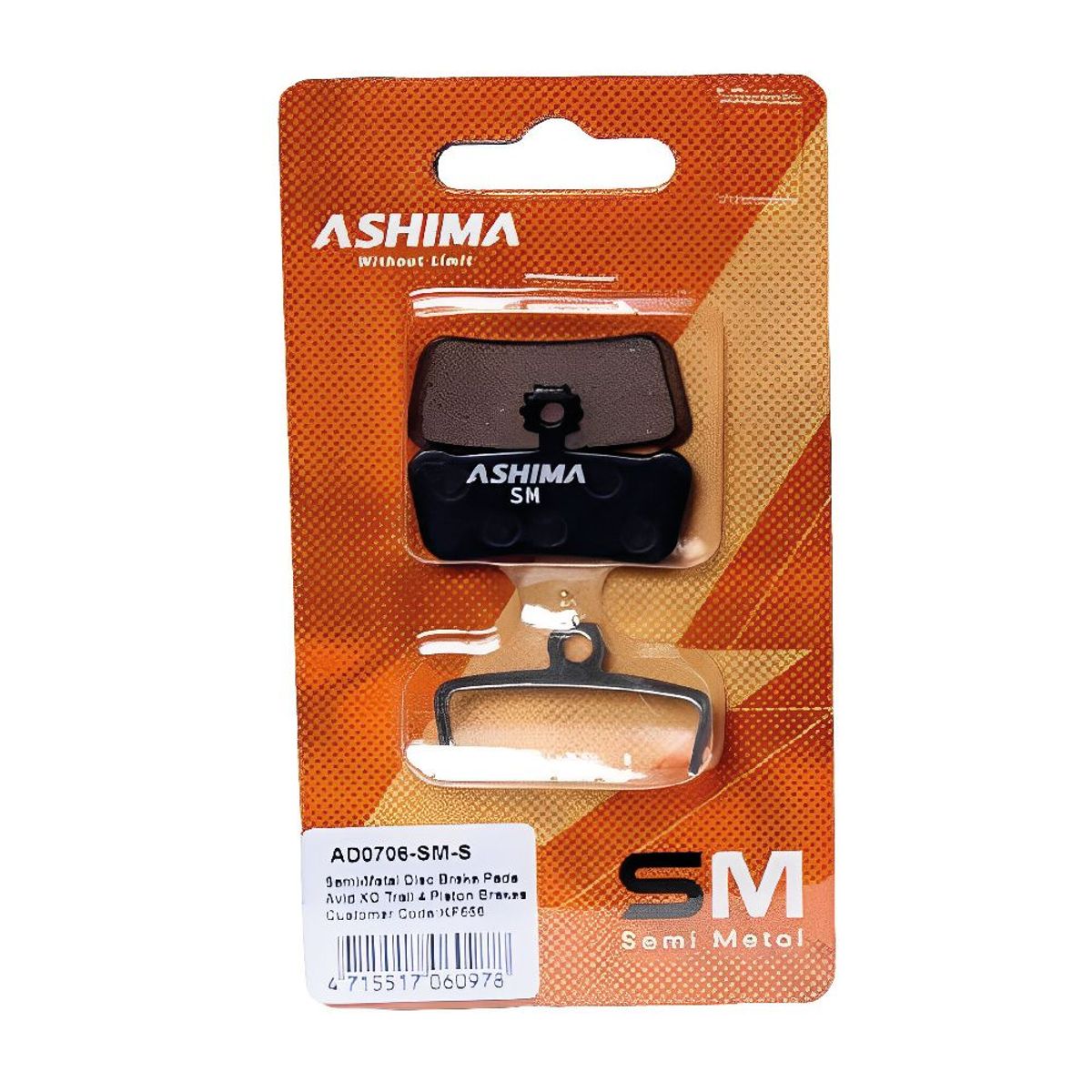 GENERICO - Pastilla De Freno Ashima AD0706-SM-S SemiMetalica